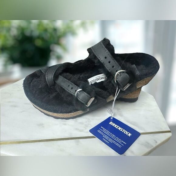 Birkenstock Mayari Shearling Oiled Leather Sandals Size 38 - Picture 9 of 16